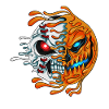 Burning Pumpkin Luminous Skeleton Halloween