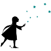 silhouette girl star