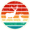 Retrowave-Sonnenuntergangs-Hirschkreis