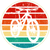 Retro Rainbow Bicycle Sunset