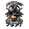 Awesome since 1971, biker's birthday