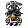 Awesome since 1981, biker's birthday