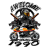 Awesome since 1990, biker's birthday