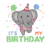 Elefant för barns födelsedag det är min födelsedag