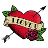 I Love U Heart Tattoo