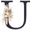Customizable Monogram U Floral