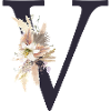 Customizable Monogram V Floral