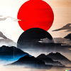 Japan Style Sun Moon