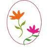 Easter egg with two flowers