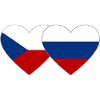 Czech Republic Russia Flag Heart