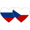 Russie République tchèque Drapeau Coeur