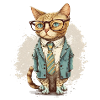 Cat with glasses