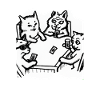 Cats Playing Cards