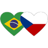Brésil République tchèque Flag Heart
