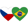 Czech Republic Brazil Flag Heart
