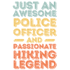 Policeman hiking retro