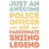 Policeman skiing retro