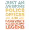 Policeman kickboxing retro