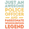 Policeman windsurfing retro