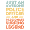 Policeman Surfing retro