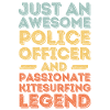 Policeman Kitesurfing retro