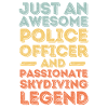 Policeman skydiving retro