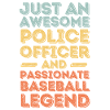 Policeman baseball retro