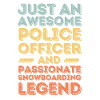 Policeman Snowboarding retro