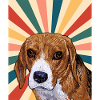 Cute Beagle Dog Breed 80s 90s Retro Style Vintage