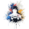 Gamer's Aquarell mit Gamepad