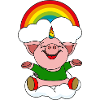 kleines Schweinhorn bunt