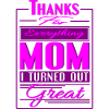 Funny shirt design. Thank Mom..