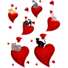 petits chats et petits coeurs