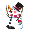 Cute snowman winter