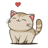 Kawaii cat with heart