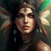 Wunderschöne Indianerin mit Federschmuck (Boho)
