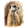 Aquarelles de suricates mignonnes