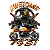 Awesome since 1981, biker's birthday