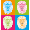 Lion geometric popart