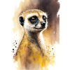 Aquarelles de suricates mignonnes
