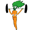 Carrot, carrot, fitness, lifting weights