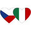 Czech Republic Italy Flag Heart