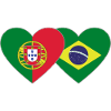 Portugal Brazil Flag Heart