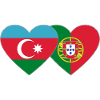 Azerbaijan Portugal Flag Heart