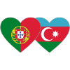 Portugal Azerbaijan Flag Heart