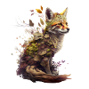 Fox with plants on his back