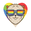 Regenbogen - Hund mit Brille - Zwergspitz