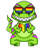 Gay Rainbow Heart Dinosaurs