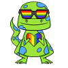 Gay Rainbow Heart Dinosaurs