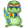 Gay Rainbow Heart Dinosaurs